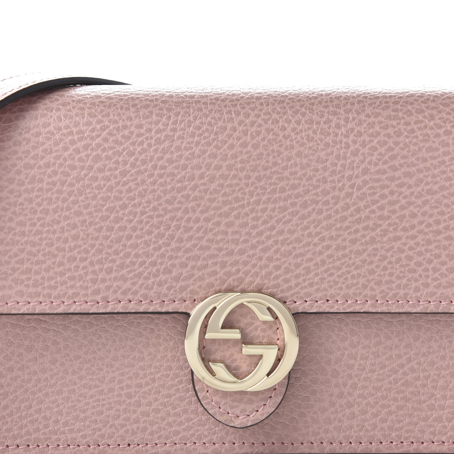 Gucci Dollar Calfskin Interlocking G Chain Wallet Soft Pink 9 of 10