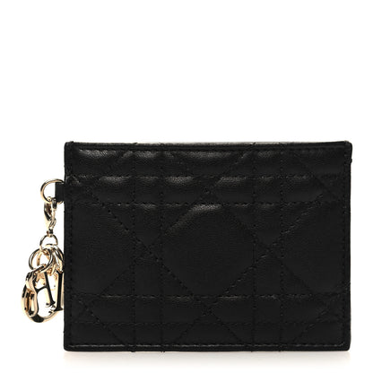 Christian Dior Lambskin Cannage Lady Dior Card Holder Black 1 of 7