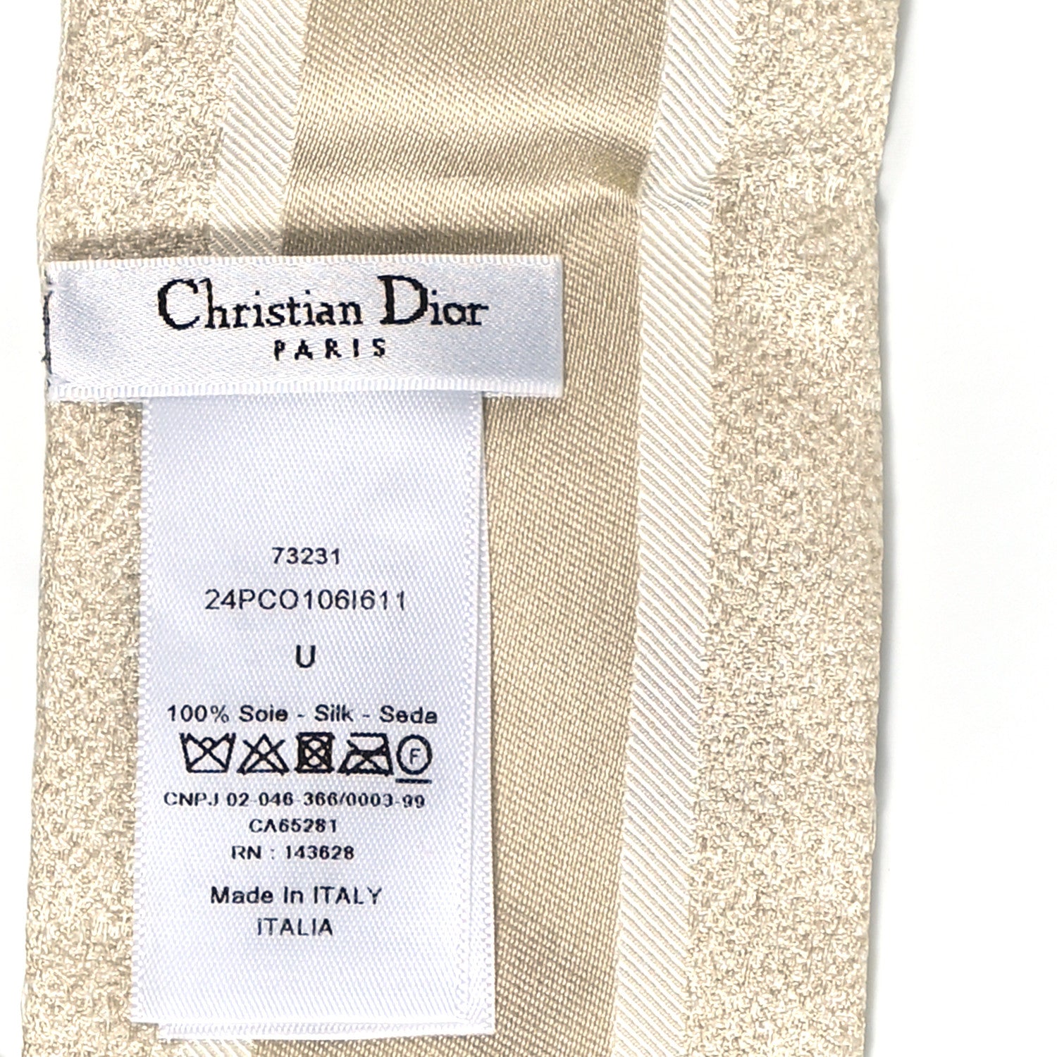 Christian Dior Silk Pixel Zodiac Scarf Latte Multicolor 3 of 3