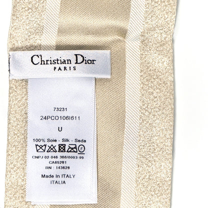 Christian Dior Silk Pixel Zodiac Scarf Latte Multicolor 3 of 3