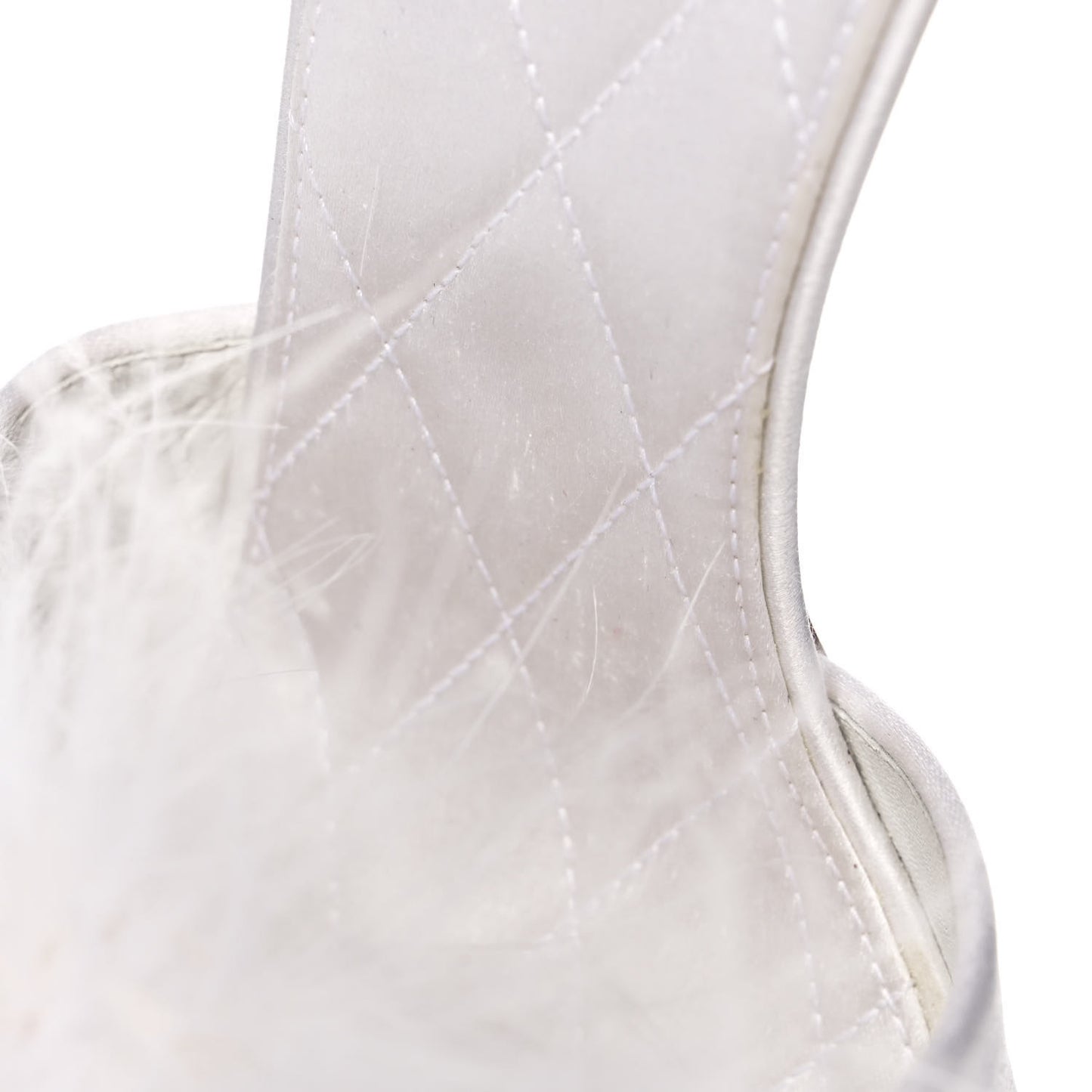 Marabou Crystal LV Marilyn Mule 39 White