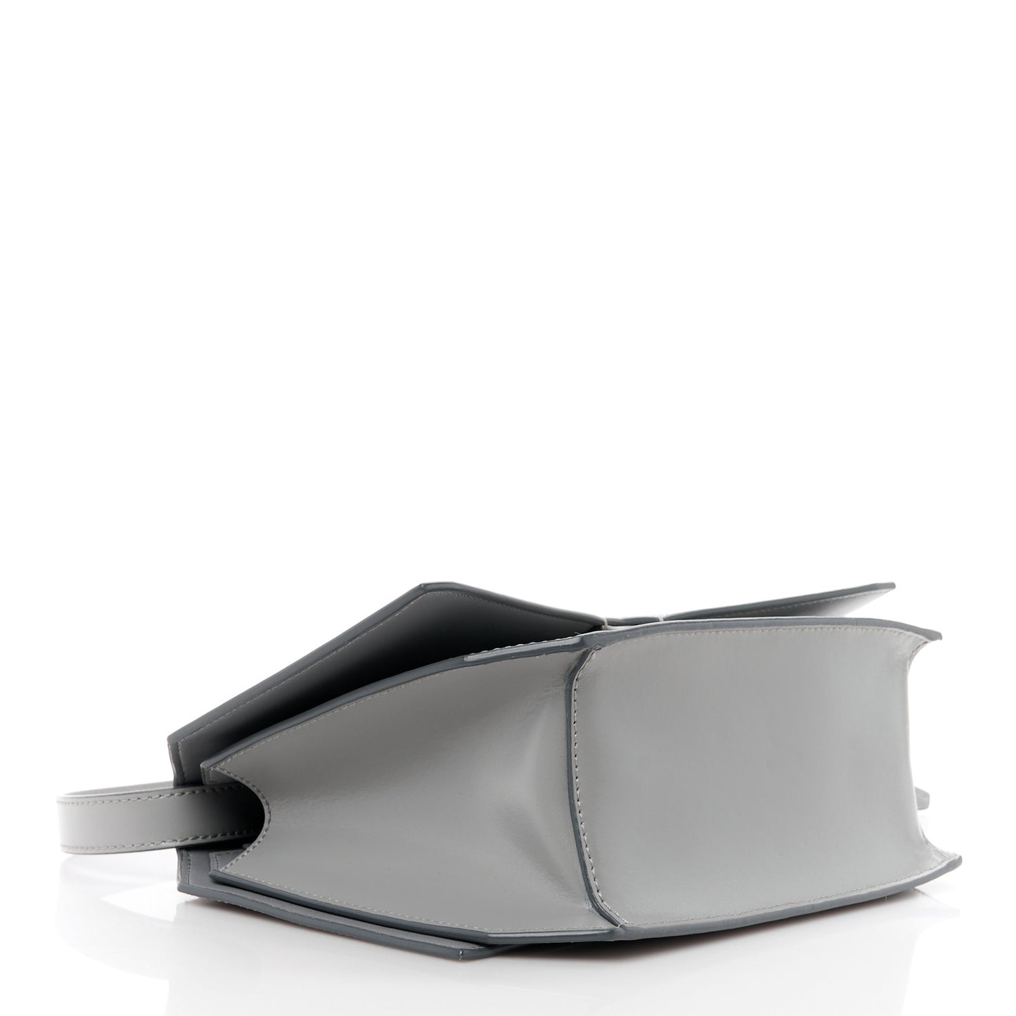 Calfskin Medium Bow Cut Shoulder Bag Pearl Grey