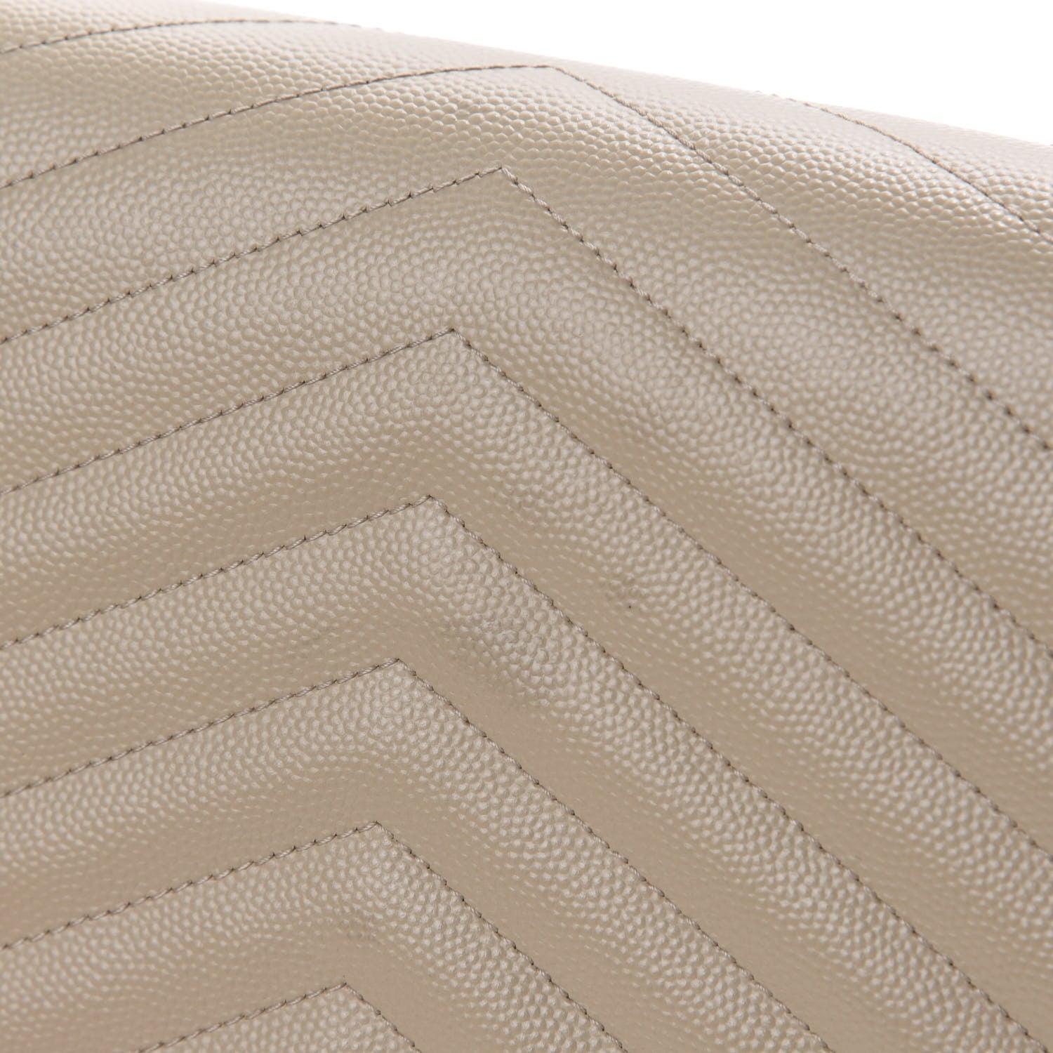 Saint Laurent Grain De Poudre Matelasse Chevron Monogram Chain Wallet Nude Powder 11 of 13