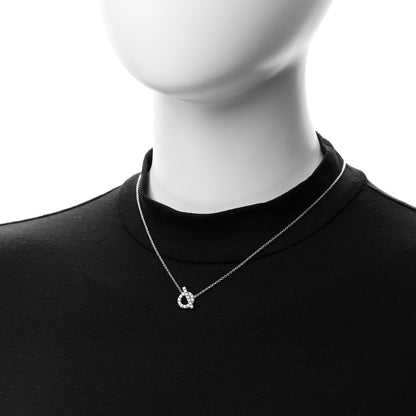 Hermes 18K White Gold Diamond Finesse Pendant Necklace 2 of 7