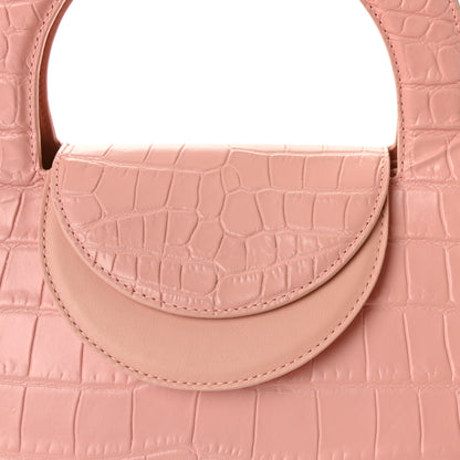 Bottega Veneta Calfskin Crocodile Embossed Doll Top Handle Bag Peachy 8 of 10