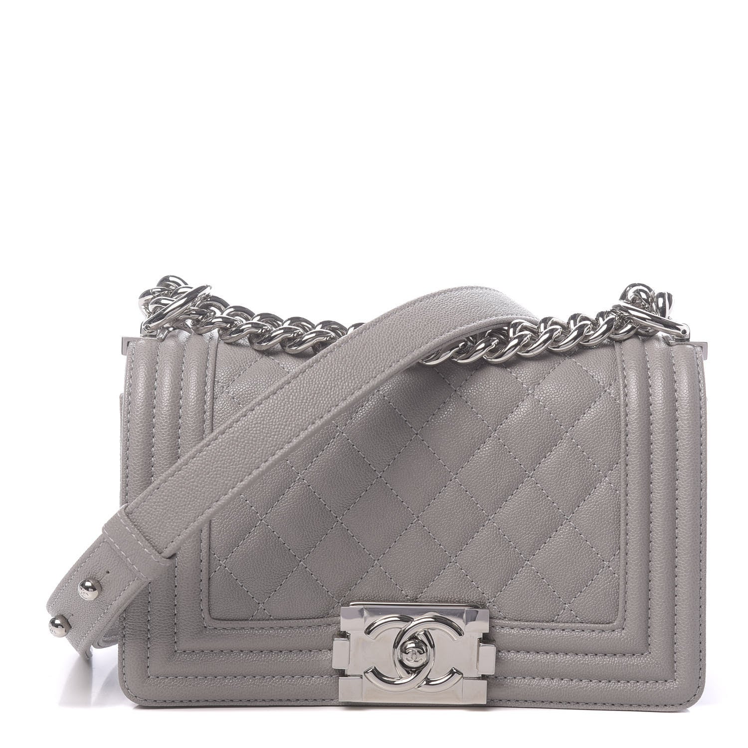 Chanel Caviar Quilted Small Boy Flap Grey 1 of 11