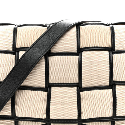 Bottega Veneta Canvas Intrecciato Padded Cassette Crossbody Bag Natural Black 8 of 10