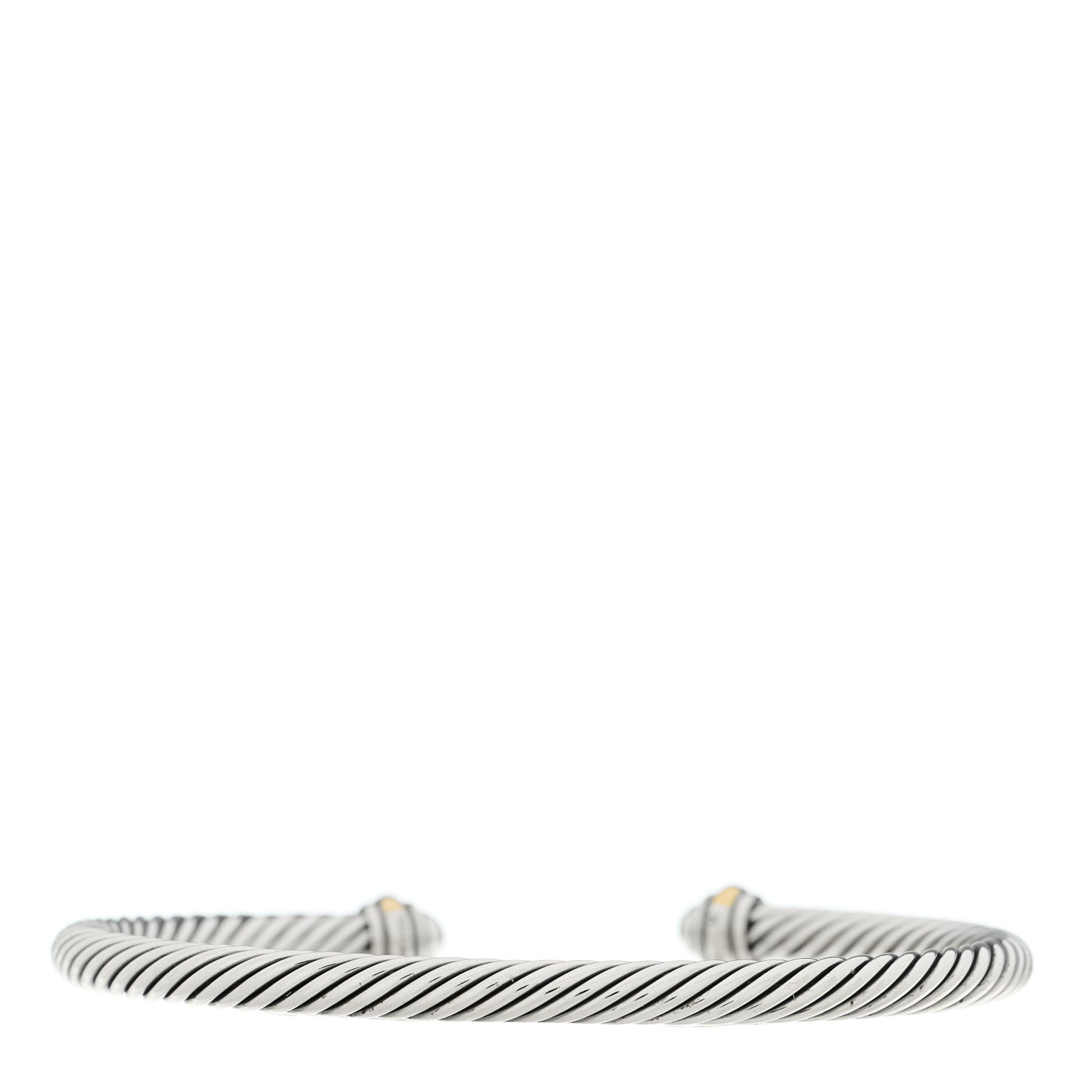 David Yurman Sterling Silver 18K Yellow Gold 4mm Cable Classics Bracelet 2 of 4