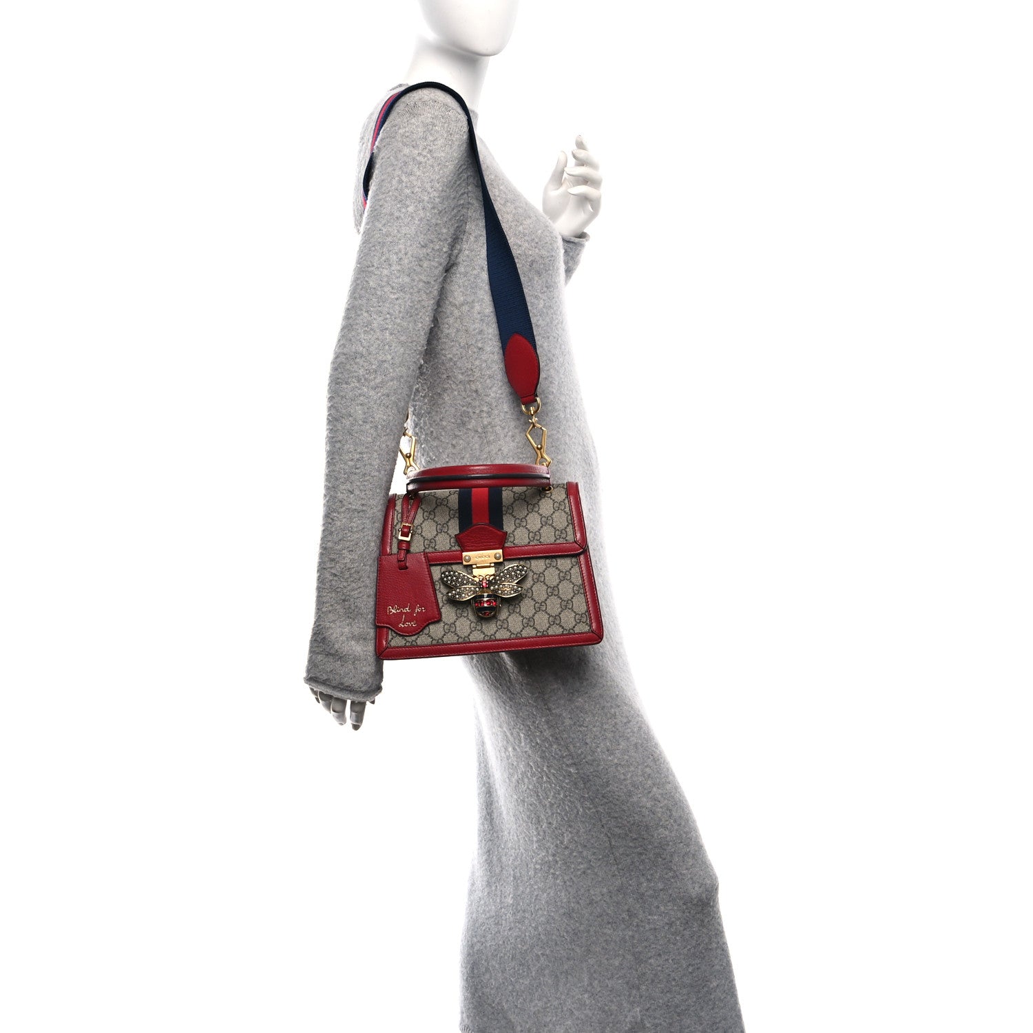 Gucci GG Supreme Monogram Small Queen Margaret Top Handle Bag Red 2 of 10
