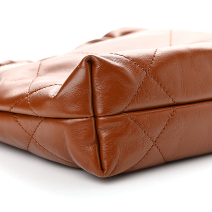 Chanel Shiny Calfskin Quilted Mini Chanel 22 Light Brown 9 of 10