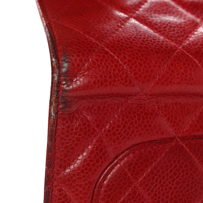 Chanel Caviar Quilted Medium Flap Wallet Red 17 of 19