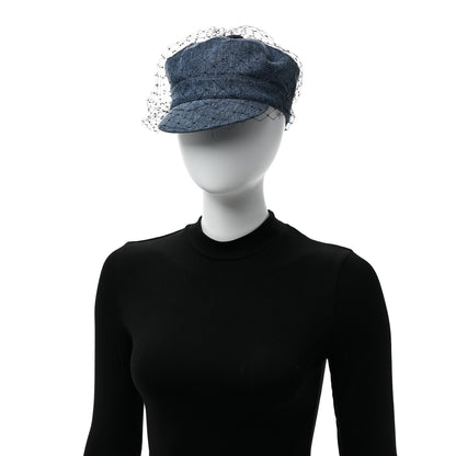 Christian Dior Denim Arty Veil Cap 57 Blue 2 of 7