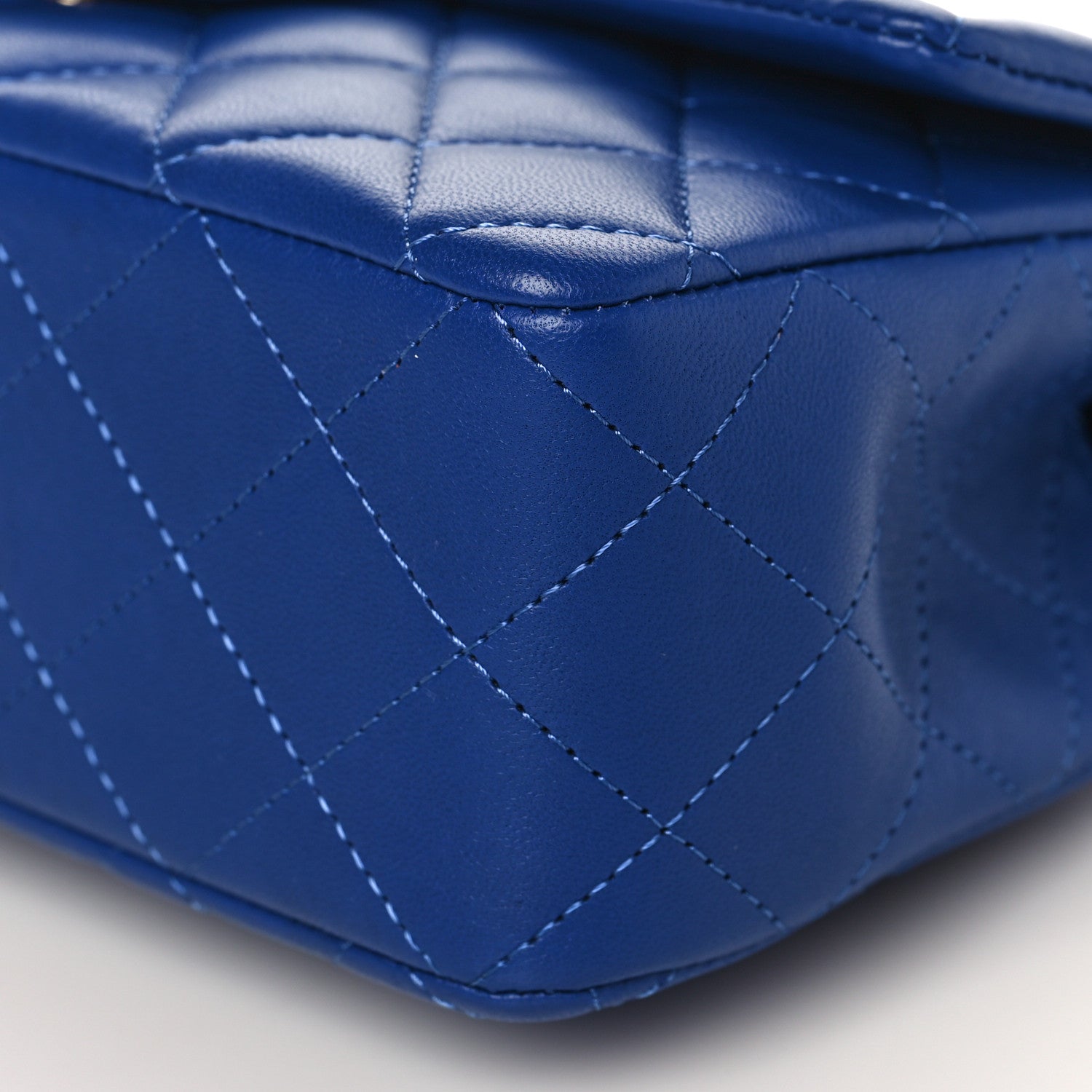 Chanel Lambskin Quilted Mini Top Handle Rectangular Flap Blue 9 of 9