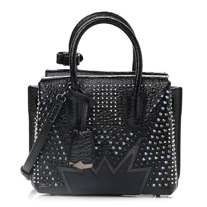 MCM Calfskin Studded Cyber Studs Mini Milla Tote Black 1 of 9