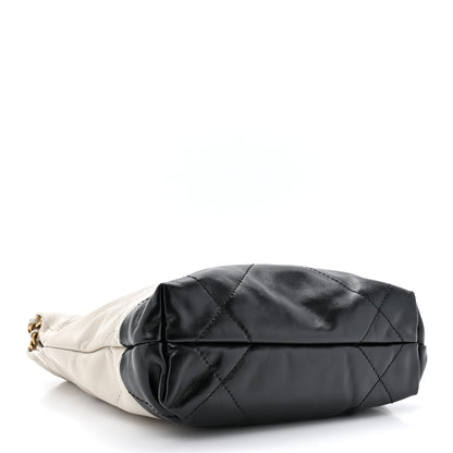 Chanel Shiny Calfskin Mini Chanel 22 Light Gray Black 4 of 10