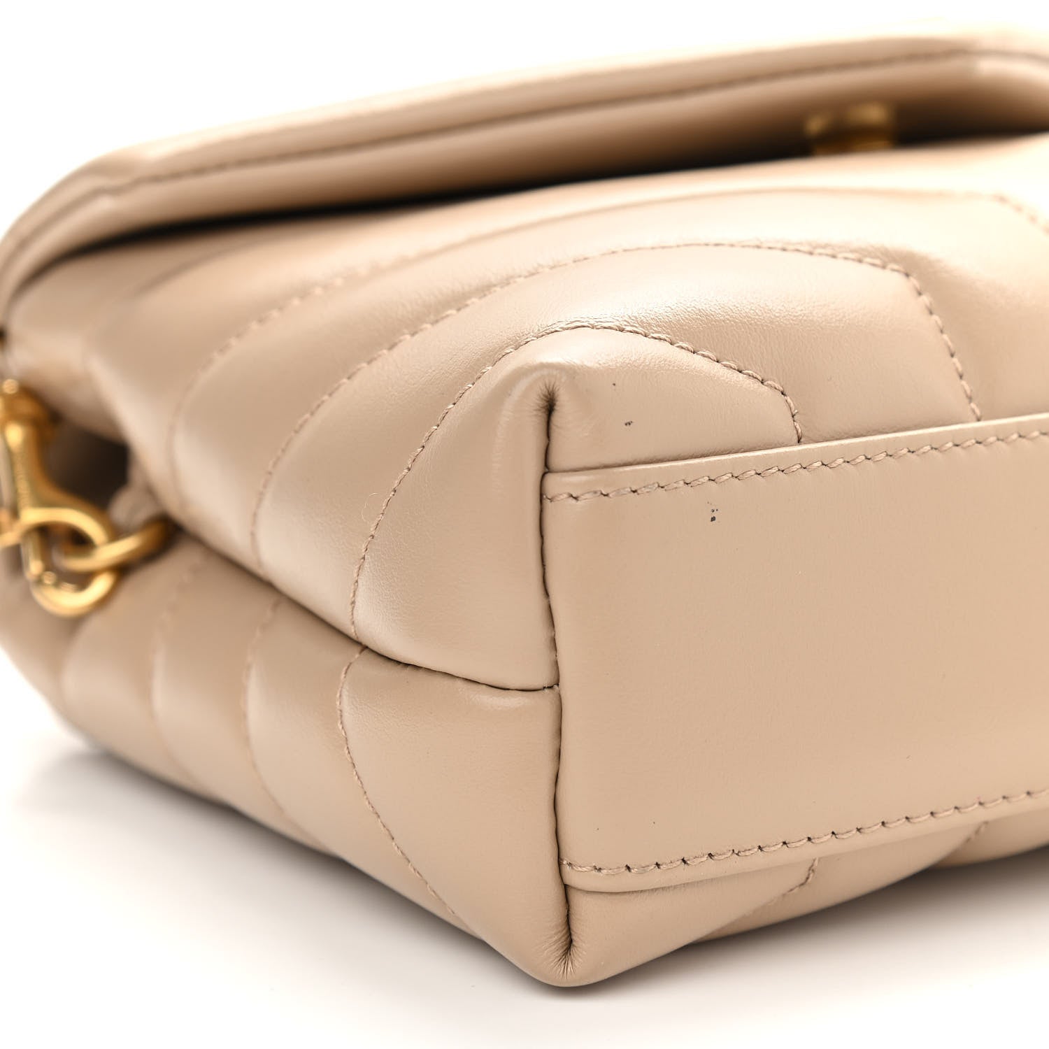 Saint Laurent Calfskin Y Quilted Monogram Toy Loulou Crossbody Bag Latte 9 of 11