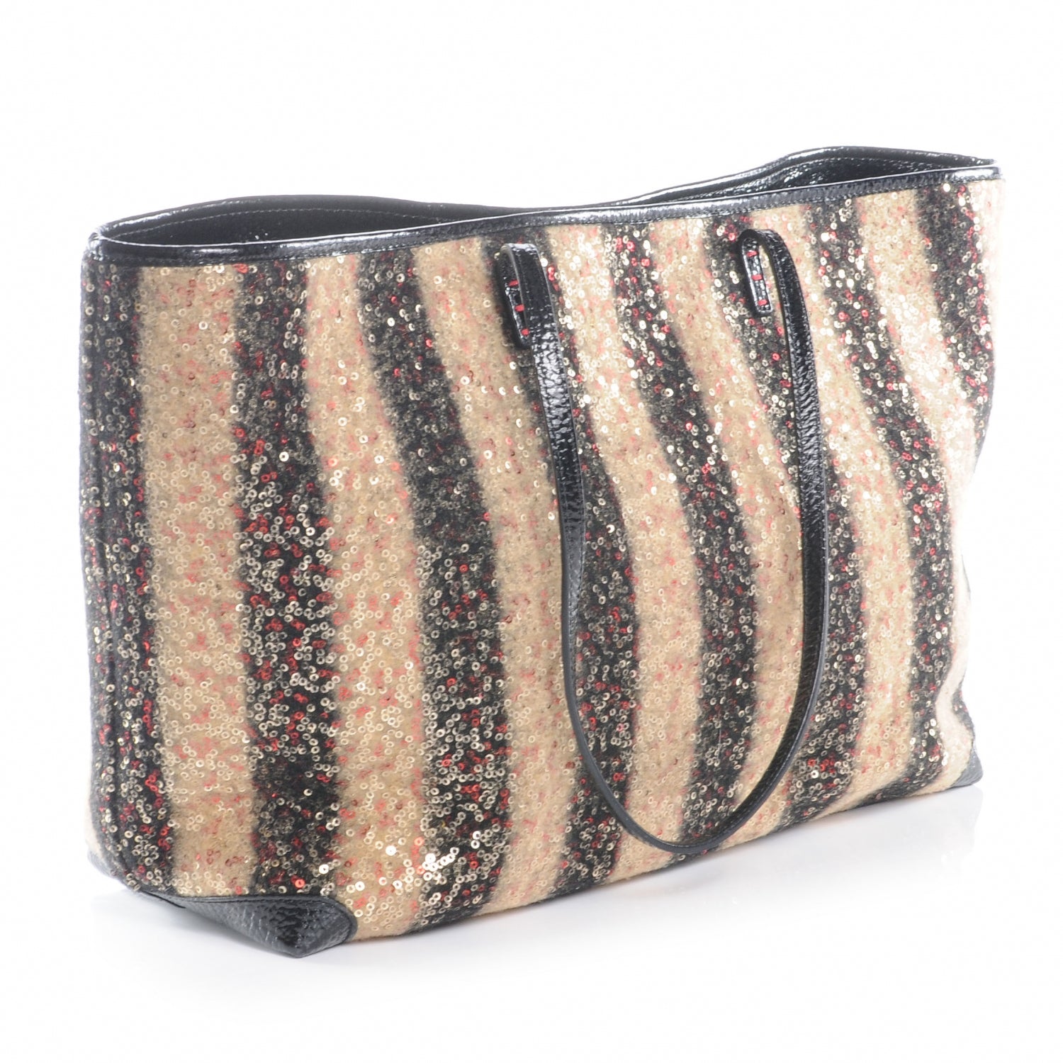 Fendi Sequin Wool Striped Roll Tote 3 of 7