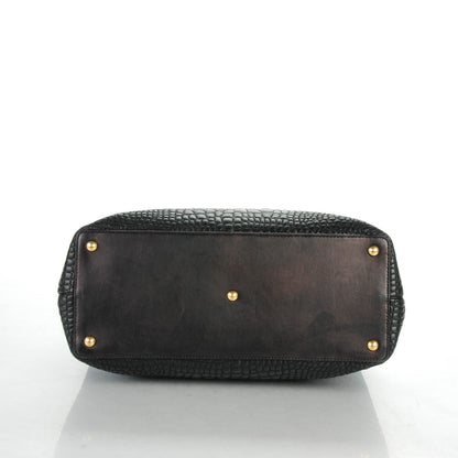 Fendi Nappa Crocodile Trapuntata Medium 2Jours Tote Black 5 of 8