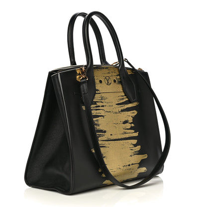 Louis Vuitton Calfskin Golden Light City Steamer MM Black 2 of 12