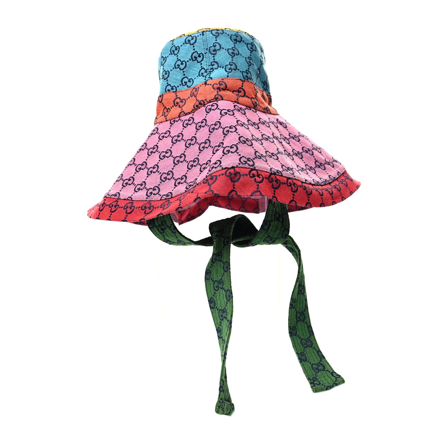 Monogram Multicolor Wide Brim Hat M Pink Multicolor