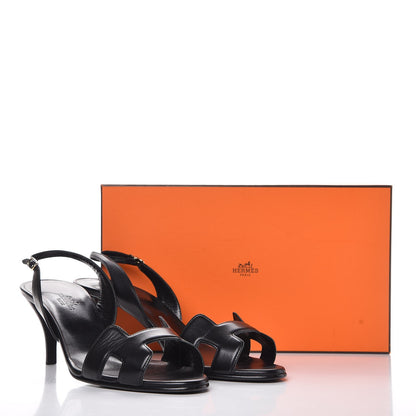 Hermes Calfskin Night 70 Slingback Sandals 38.5 Black 8 of 8