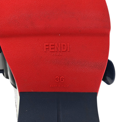 Fendi Stretch Yarn FF Stiff Band Rockoko Sneakers 36 White Tobacco Red 7 of 9