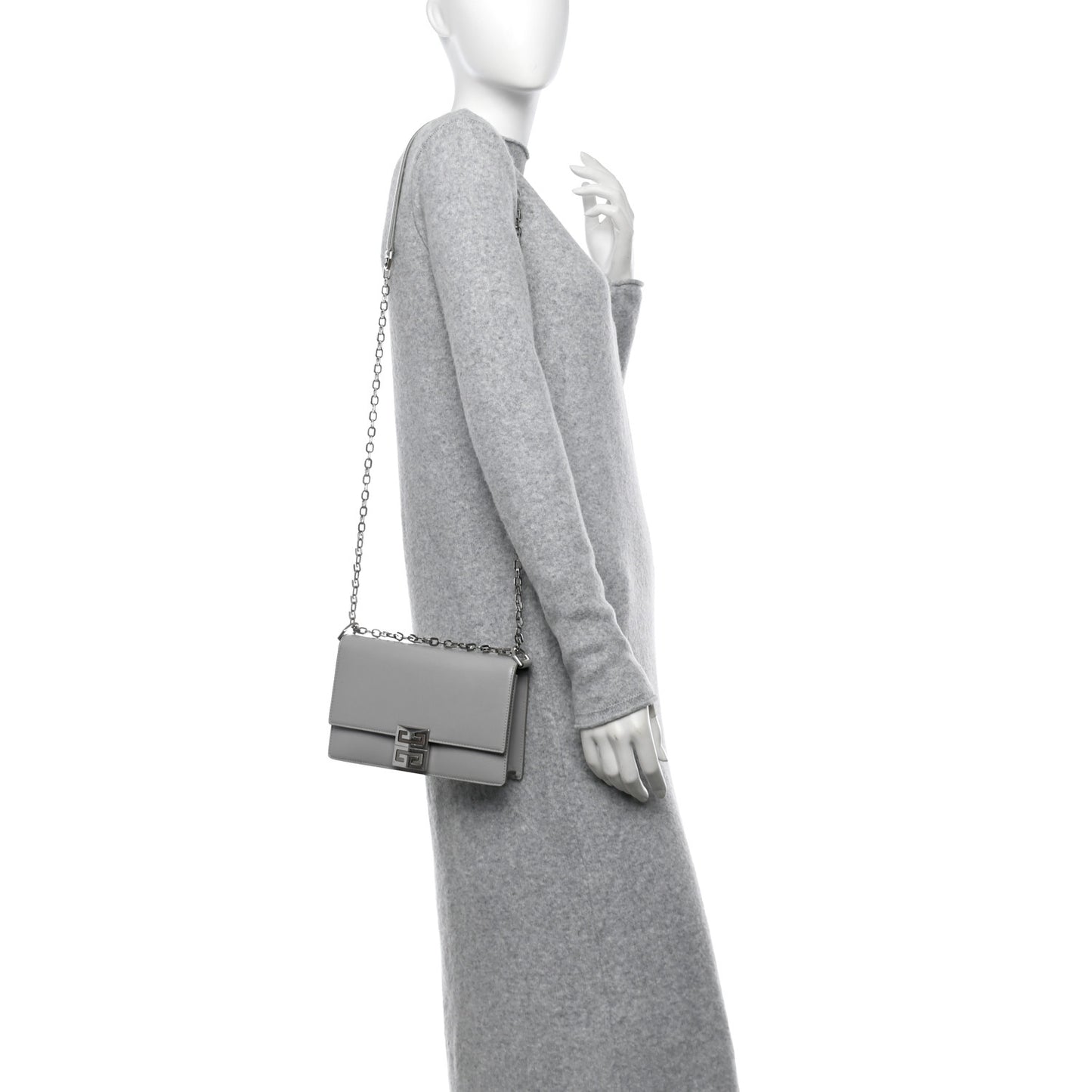 Box Calfskin Medium 4G Shoulder Bag Cloud Grey