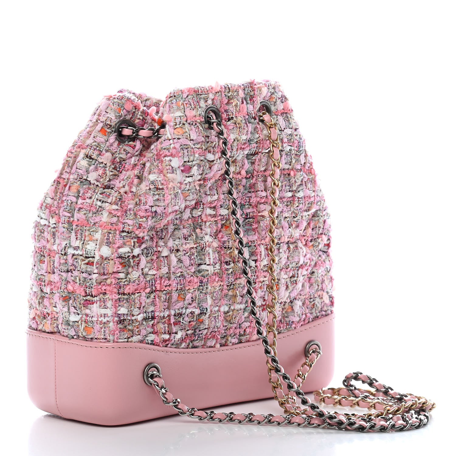 Chanel Tweed Calfskin Quilted Gabrielle Backpack Pink 3 of 11