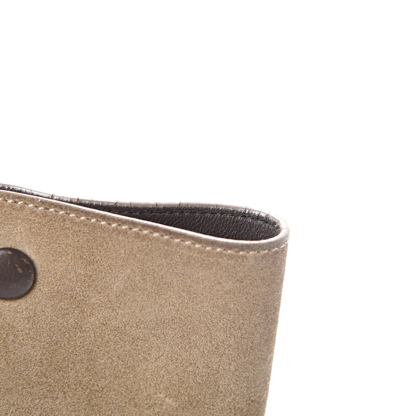 Drummed Calfskin Suede Medium Trapeze Souris