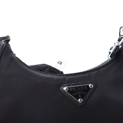 Prada Tessuto Nylon Mini Re-Edition 2000 Shoulder Bag Black 9 of 10