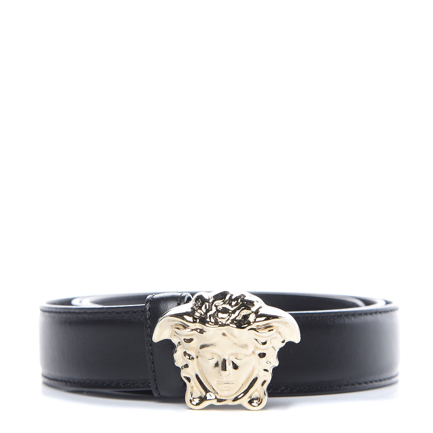Versace Calfskin Palazzo Medusa Belt 95 38 Black 1 of 9