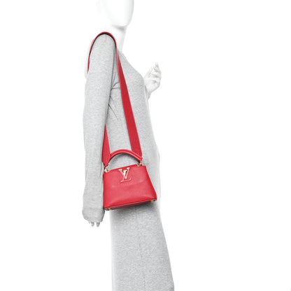 Louis Vuitton Taurillon Mini Capucines Scarlet 2 of 9