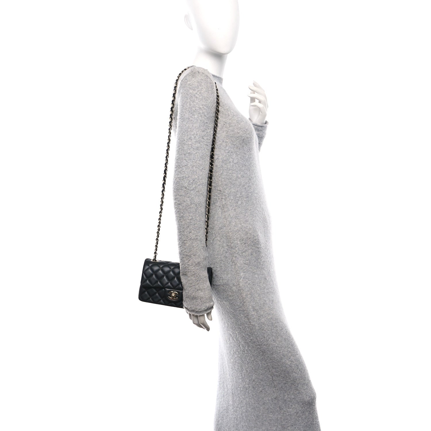 Chanel Lambskin Quilted Mini Rectangular Flap Black 2 of 10