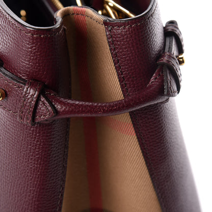 Burberry Grainy Calfskin House Check Medium Banner Tote Elderberry 22 of 29
