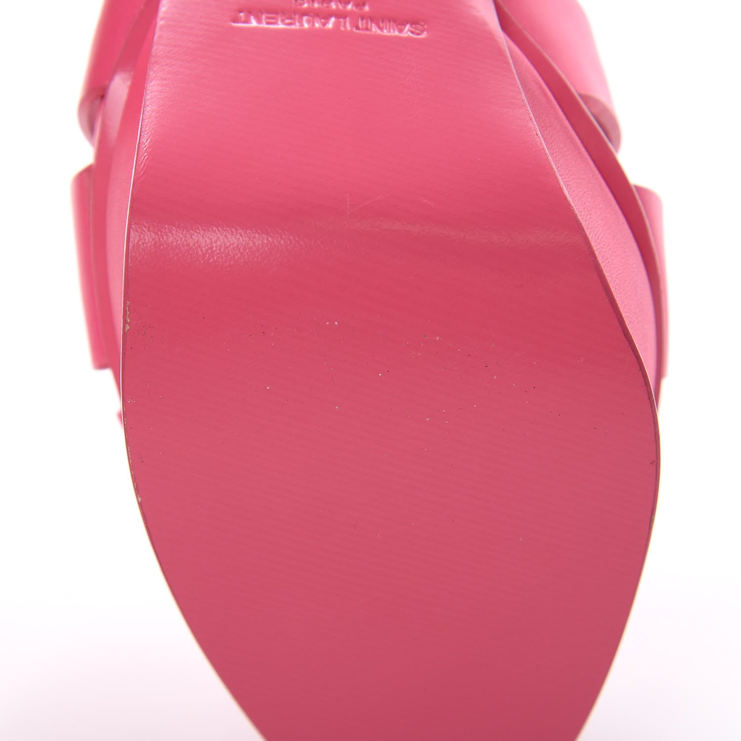 Saint Laurent Grained Calfskin Tribute 105 Platform Sandals 38.5 Rose Clair 9 of 14