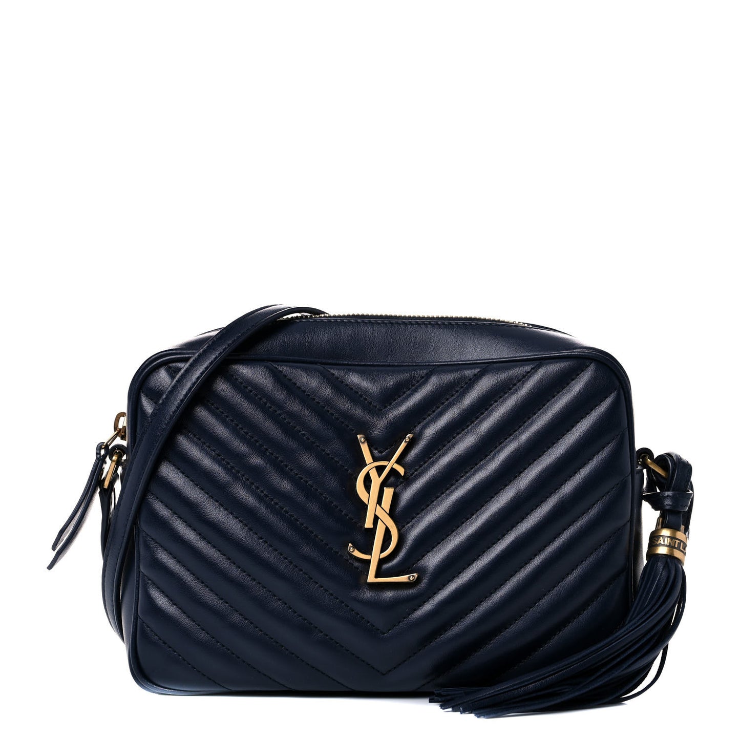 Calfskin Matelasse Monogram Lou Camera Bag Navy