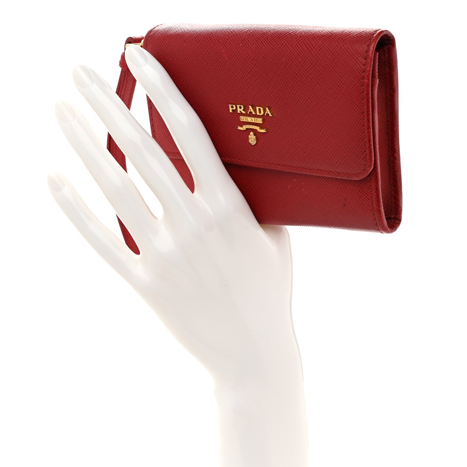 Prada Saffiano Metal Wristlet  Fuoco 2 of 8