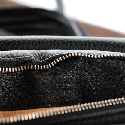 Gucci Pebbled Calfskin Medium Bamboo Daily Flap Shoulder Bag Black 6 of 6