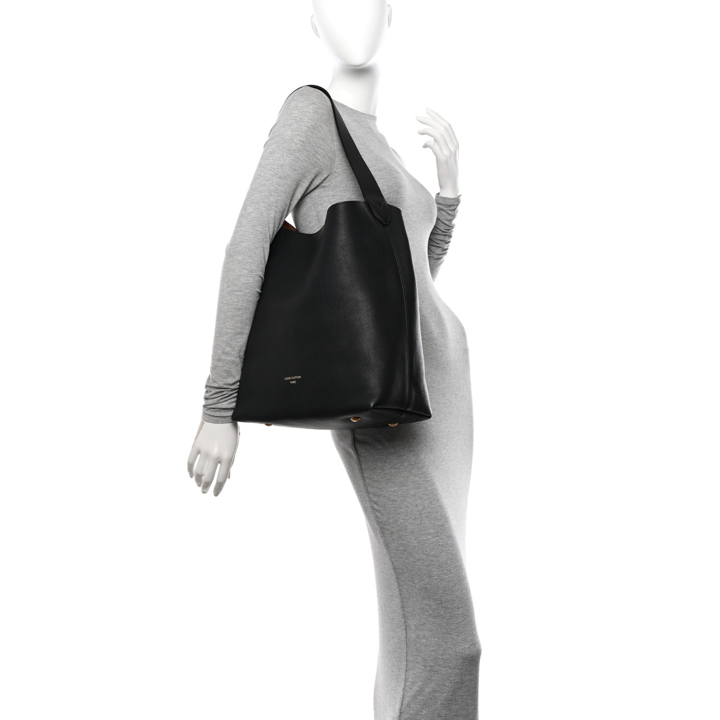 Grained Calfskin Low Key Hobo MM Black