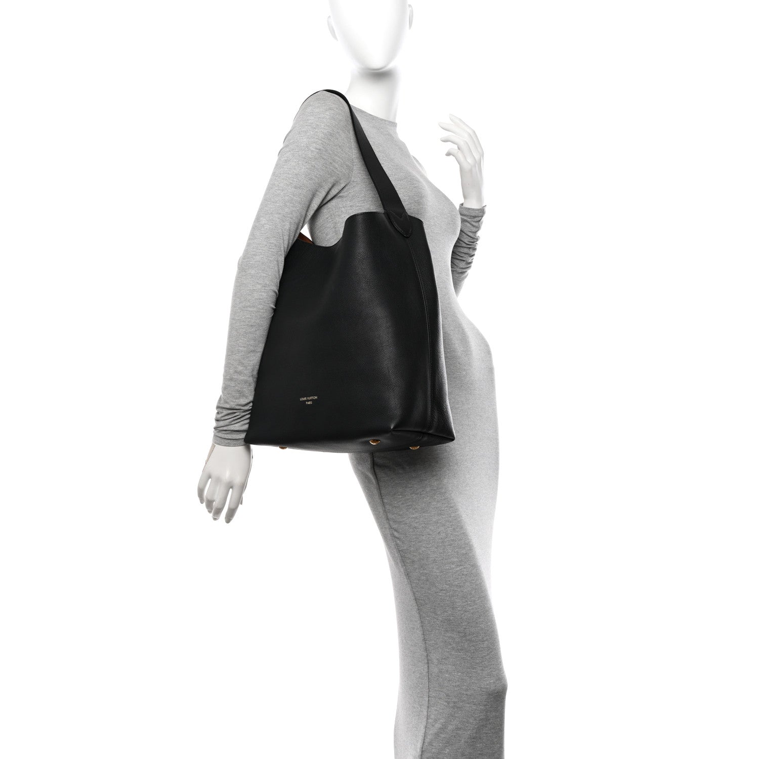 Louis Vuitton Grained Calfskin Low Key Hobo MM Black 2 of 12