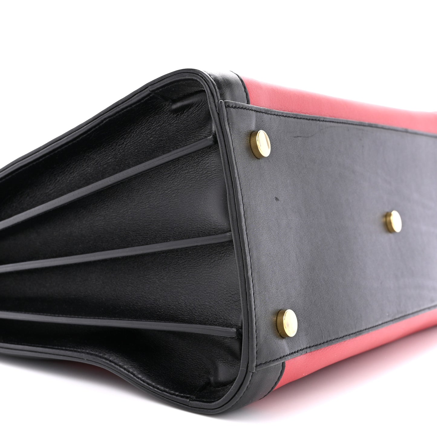 SAINT LAURENT Calfskin Bi-Color Nano Sac De Jour Red Black