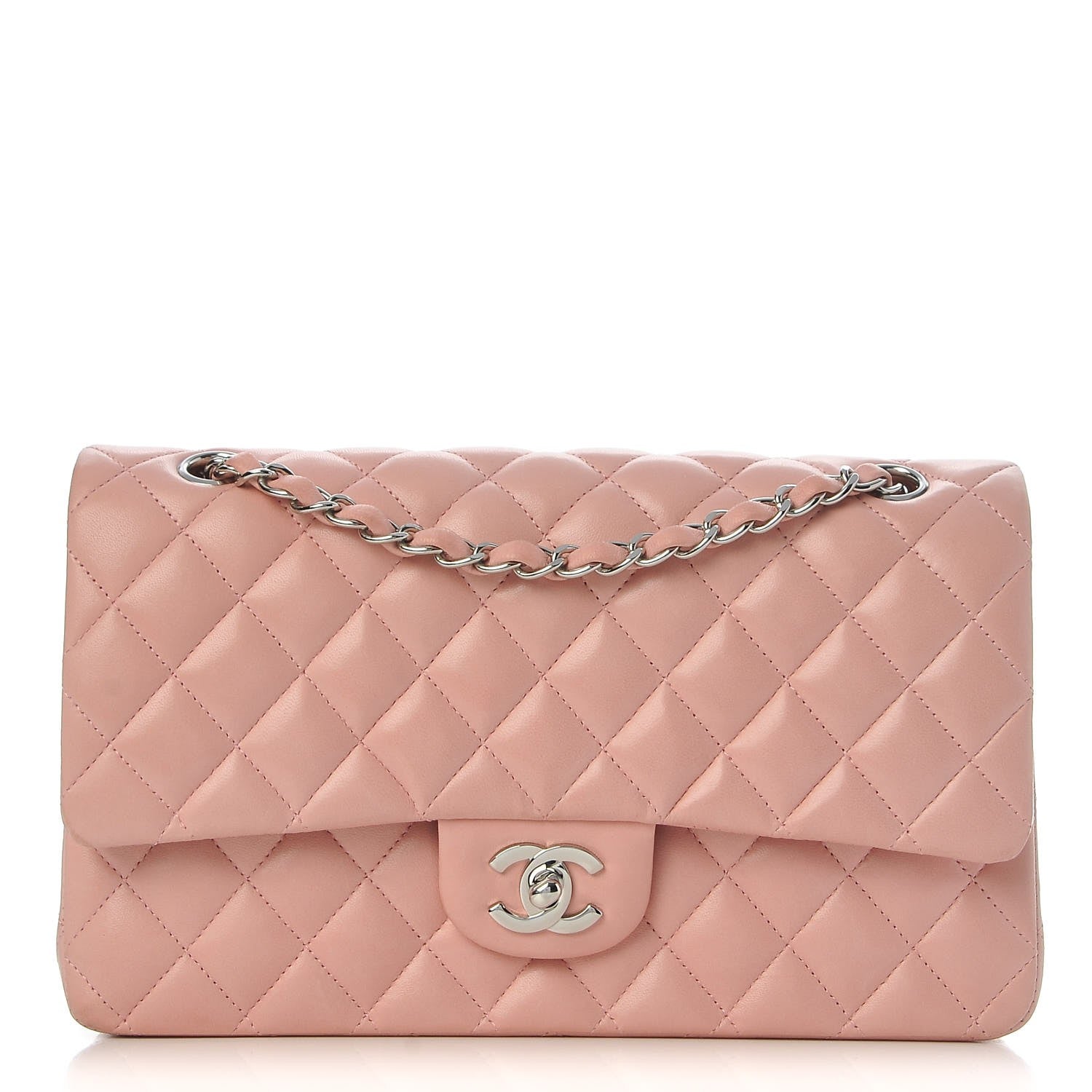 Chanel Lambskin Quilted Medium Double Flap Light Pink 1 of 14