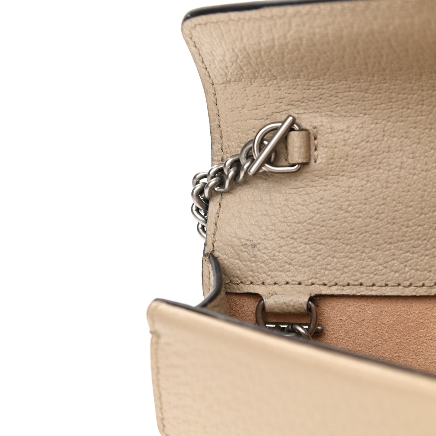 GG Supreme Monogram Textured Dollar Calfskin Super Mini Dionysus Shoulder Bag Beige Mystic White Oatmeal