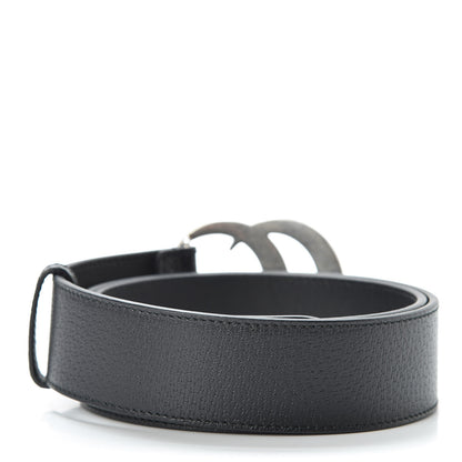 Gucci Textured Dollar Calfskin Nickel Double G 40mm Belt 85 34 Black 3 of 5