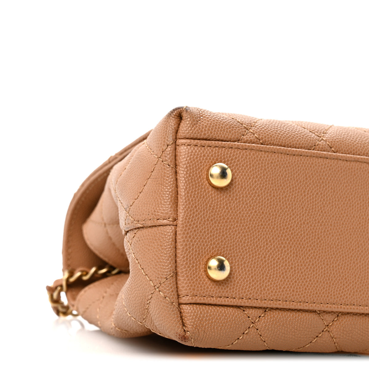 Chanel Caviar Quilted Mini Coco Chain Handle Flap Dark Beige 9 of 14