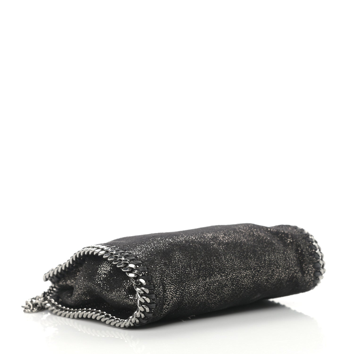 Stella McCartney Chamois Shiny Dotted Tiny Falabella Fold Over Tote Ruthenium 4 of 10