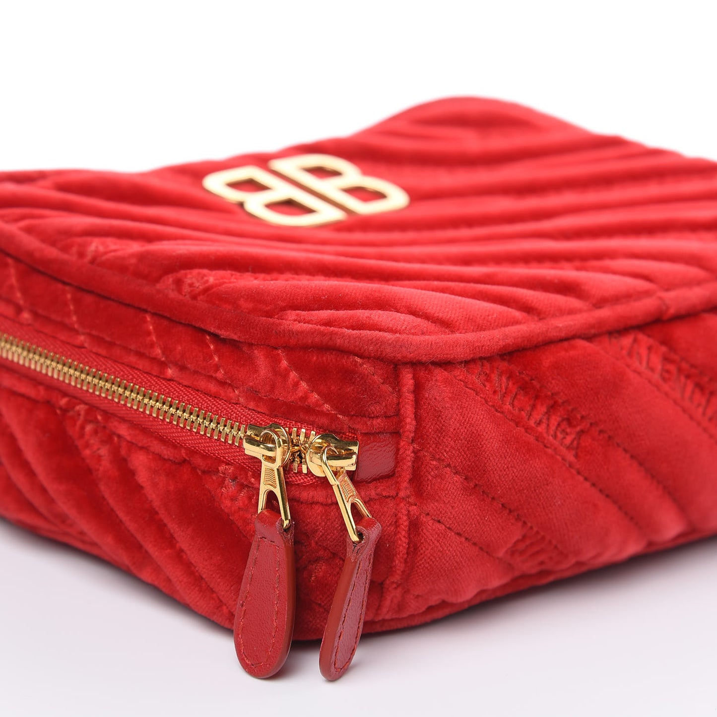 Velvet Logo Matelasse BB XS Reporter Bag Red