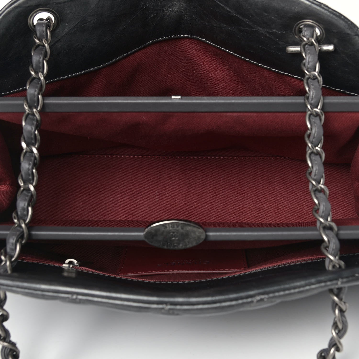 Chanel Aged Calfskin Medium Just Mademoiselle Bowling Bag Black 5 of 10