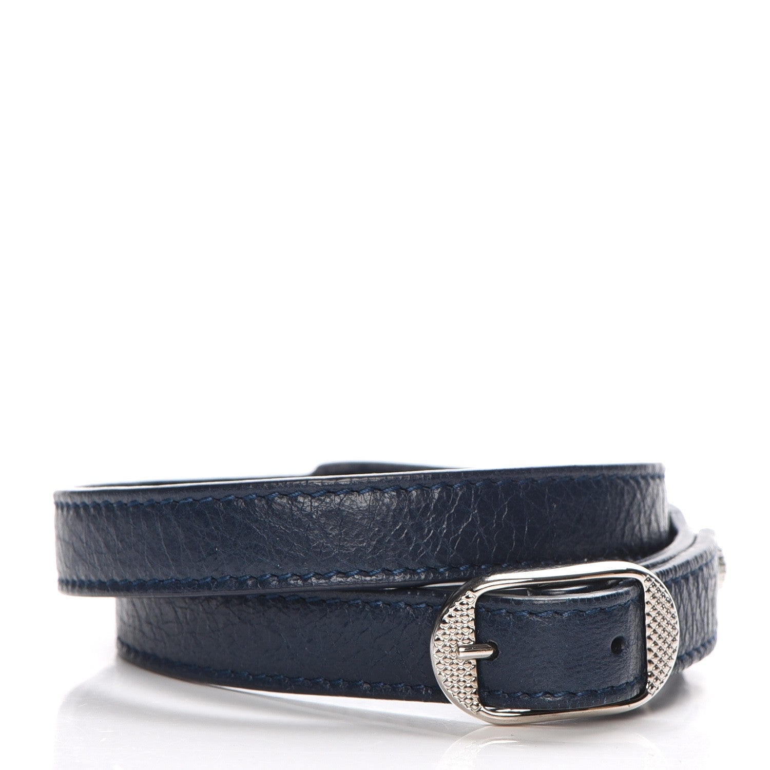 Balenciaga Agneau Arena Giant 12 Silver Hardware Triple Tour Bracelet S Bleu Obscur 3 of 16