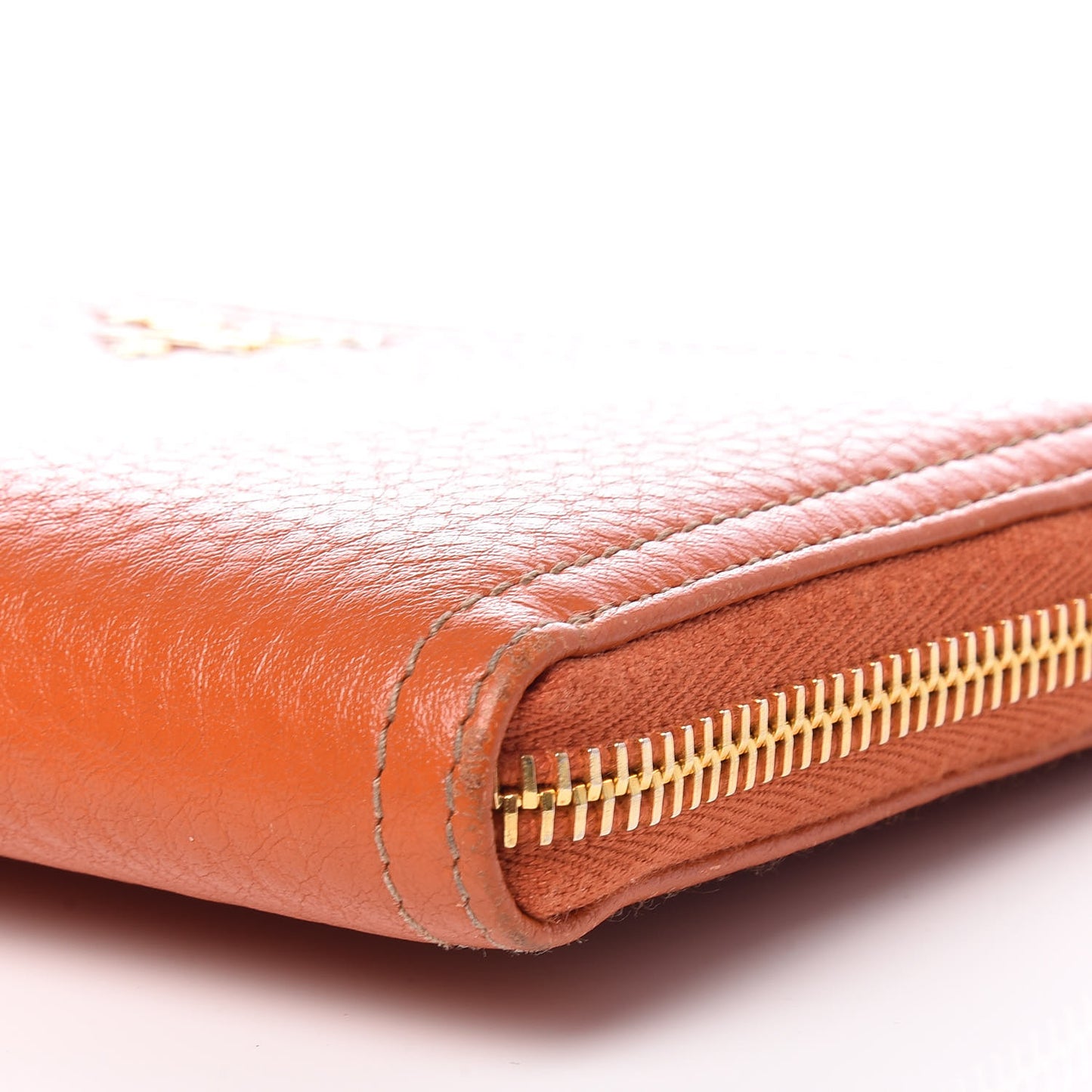 Vitello Daino Zip Around Wallet Papaya